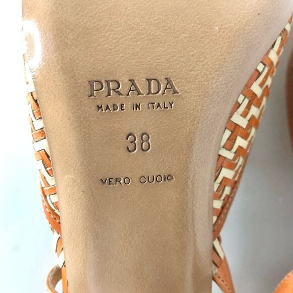 NEW Vintage Prada Fringe and Buckle Detail Slingback Pointed Toe Pumps 38 - Picture 8 of 8